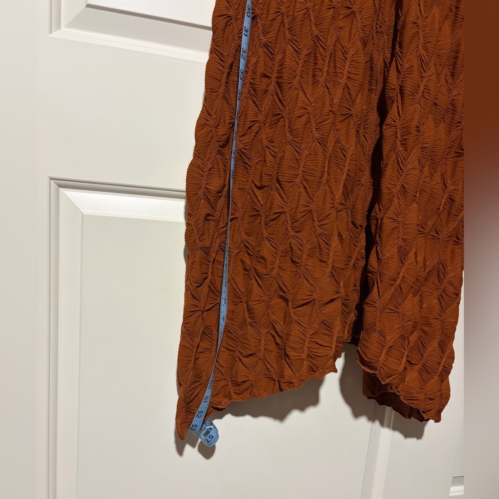 Elegant Rust Orange Brown Textured Women's Dress - Picture 7 of 7